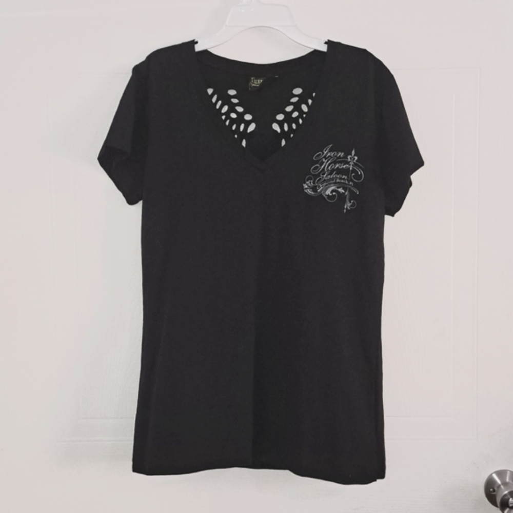 Biker Clothing T-Shirt With Cut Out Wings Size 2XL